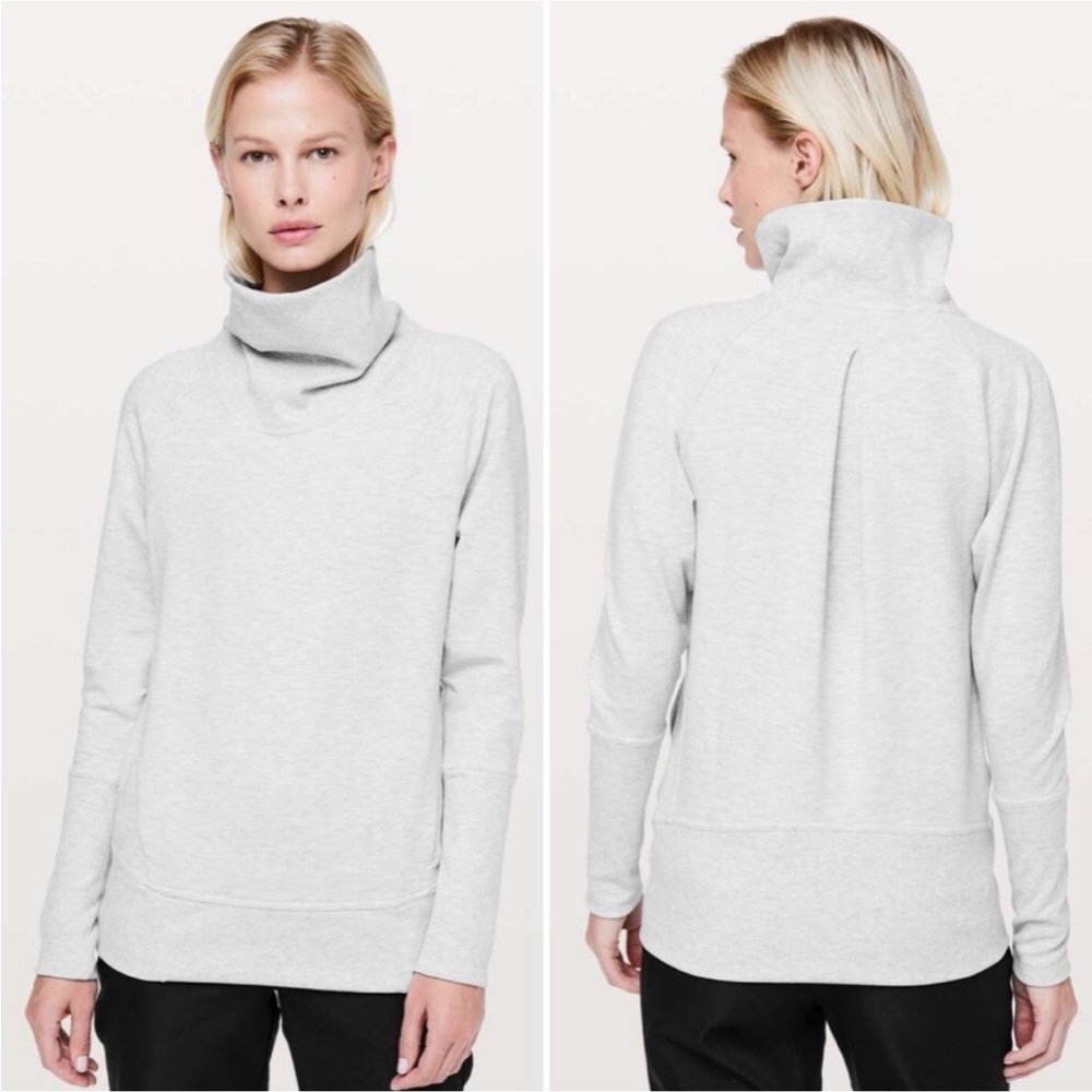 Lululemon high lines pullover heathered core ultra light grey size 4